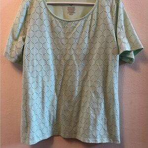 EUC Women’s White Stag Mint Eyelet Short Sleeve Tee  XXL (20)